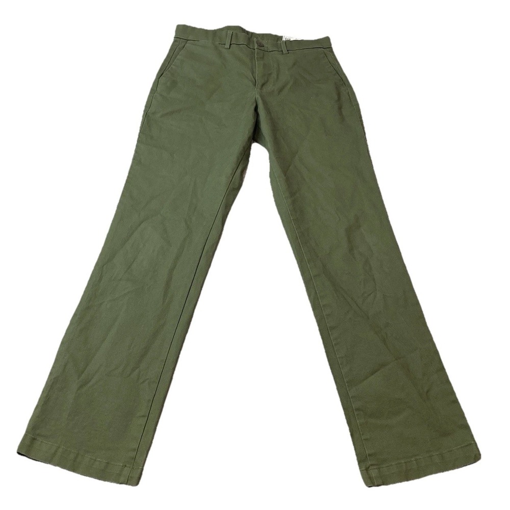 Gap Straight Performance Pants Mens 30 X 32 Green Chino Business Casual Preppy